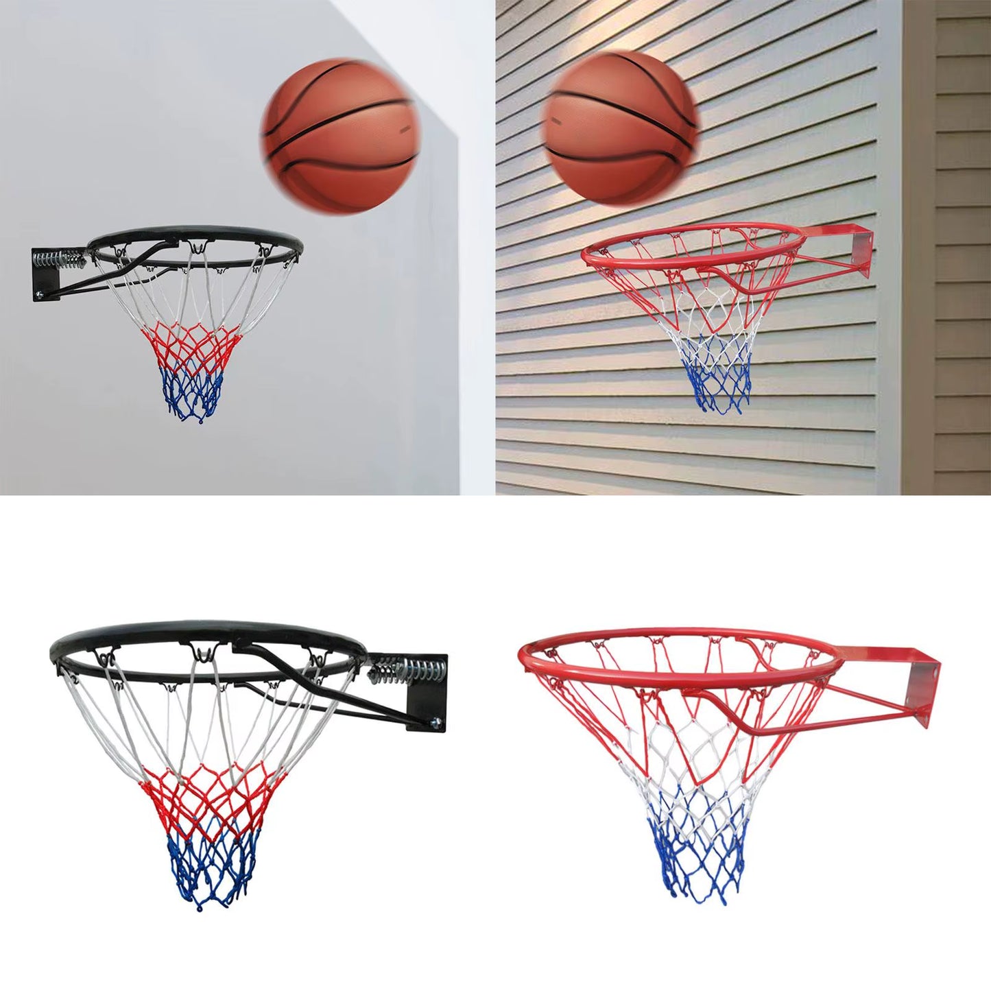 Wall Mounted Basketball Hoop Backboard Rims Replacement 45Cm Standard Basketball