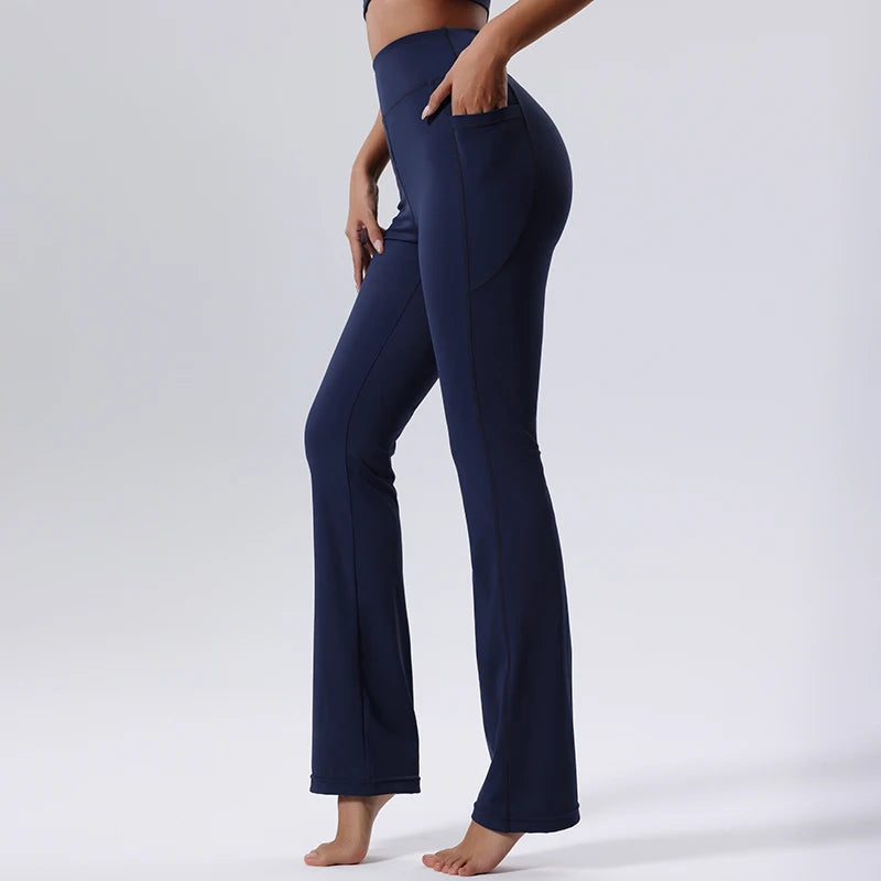 Women'S Yoga Pants Bell-Bottoms Seamless Push up Dance High Waist Tights Sport Pants Gym Running Breathable Fitness Leggings