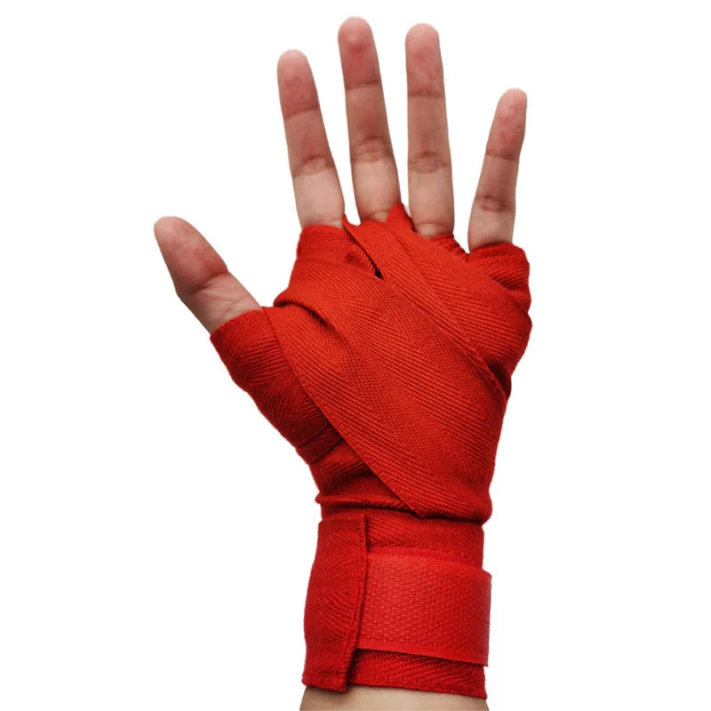2PCS 1.5/2/3/5M Cotton Boxing Bandage Sports Strap Sanda Kick Boxing MMA Hand Gloves Protector Belt Boxing Sports Wraps Bandage
