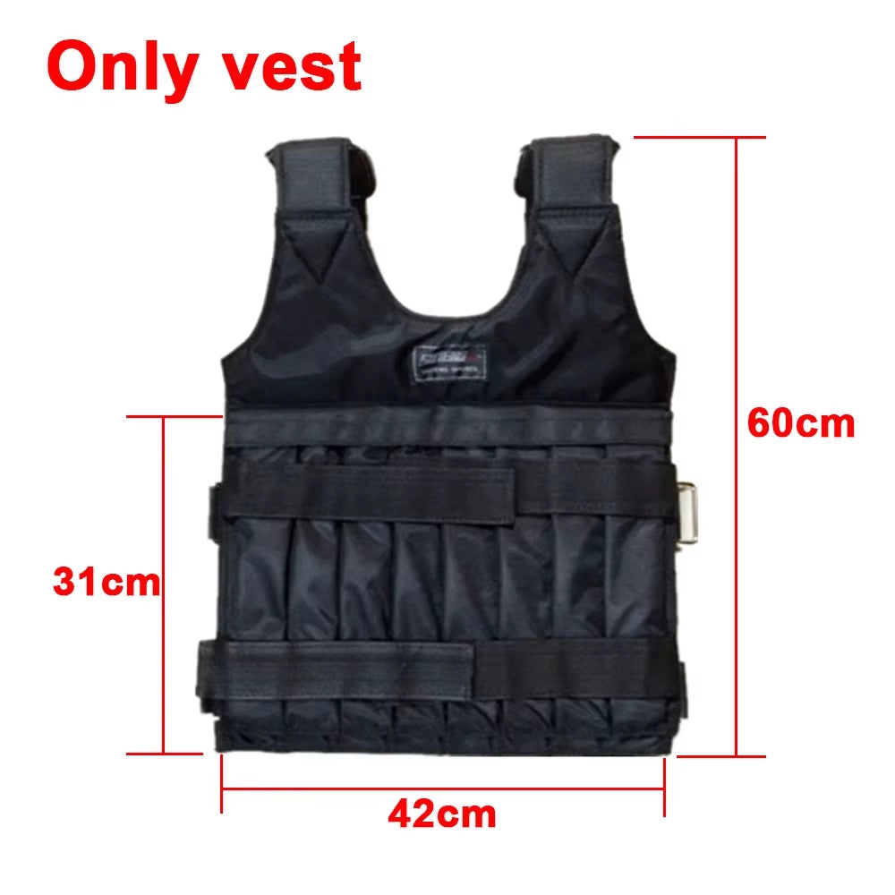 Run Loading Weighted Vest Adjustable Exercise Training Fitness Jacket Gym Workout Boxing Vest Weight Waistcoat MAX 50Kg