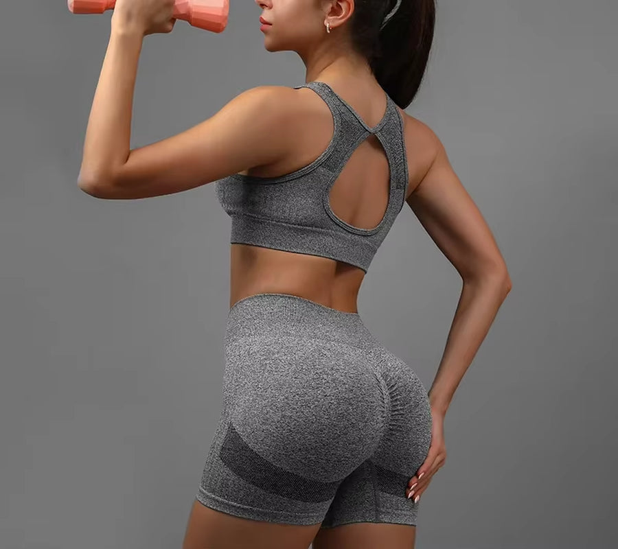 Yoga Suit Yoga Sports Underwear Women'S Fitness Suit Vest Running Sports Yoga Shorts Set Yoga Set Workout Set