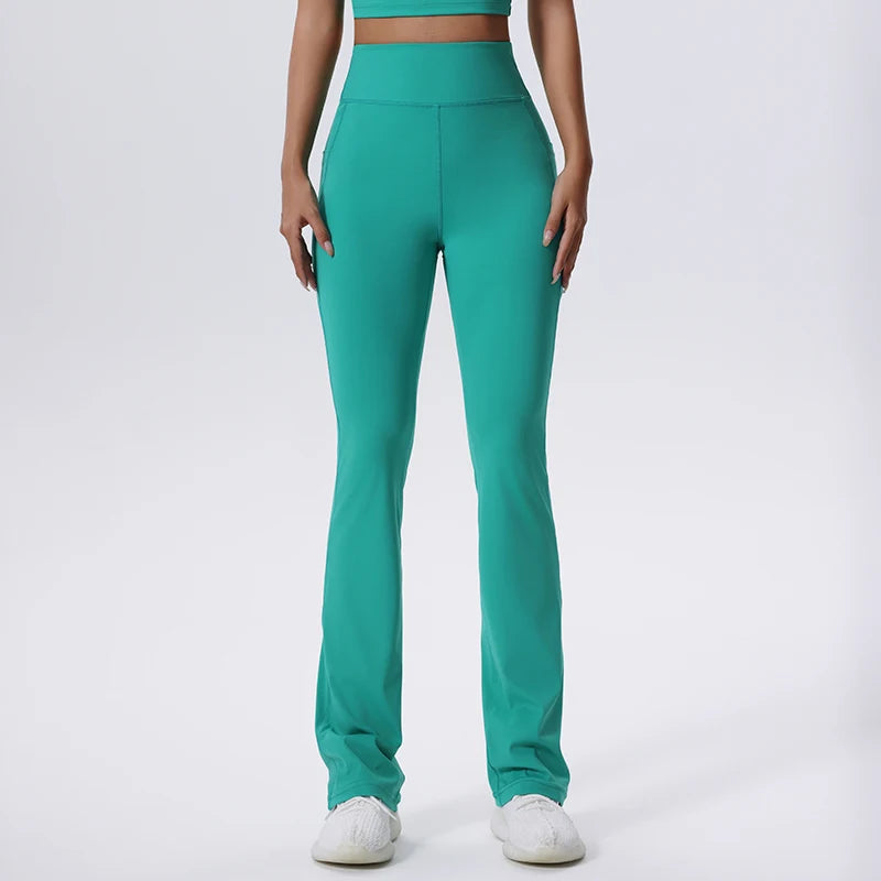 Women'S Yoga Pants Bell-Bottoms Seamless Push up Dance High Waist Tights Sport Pants Gym Running Breathable Fitness Leggings