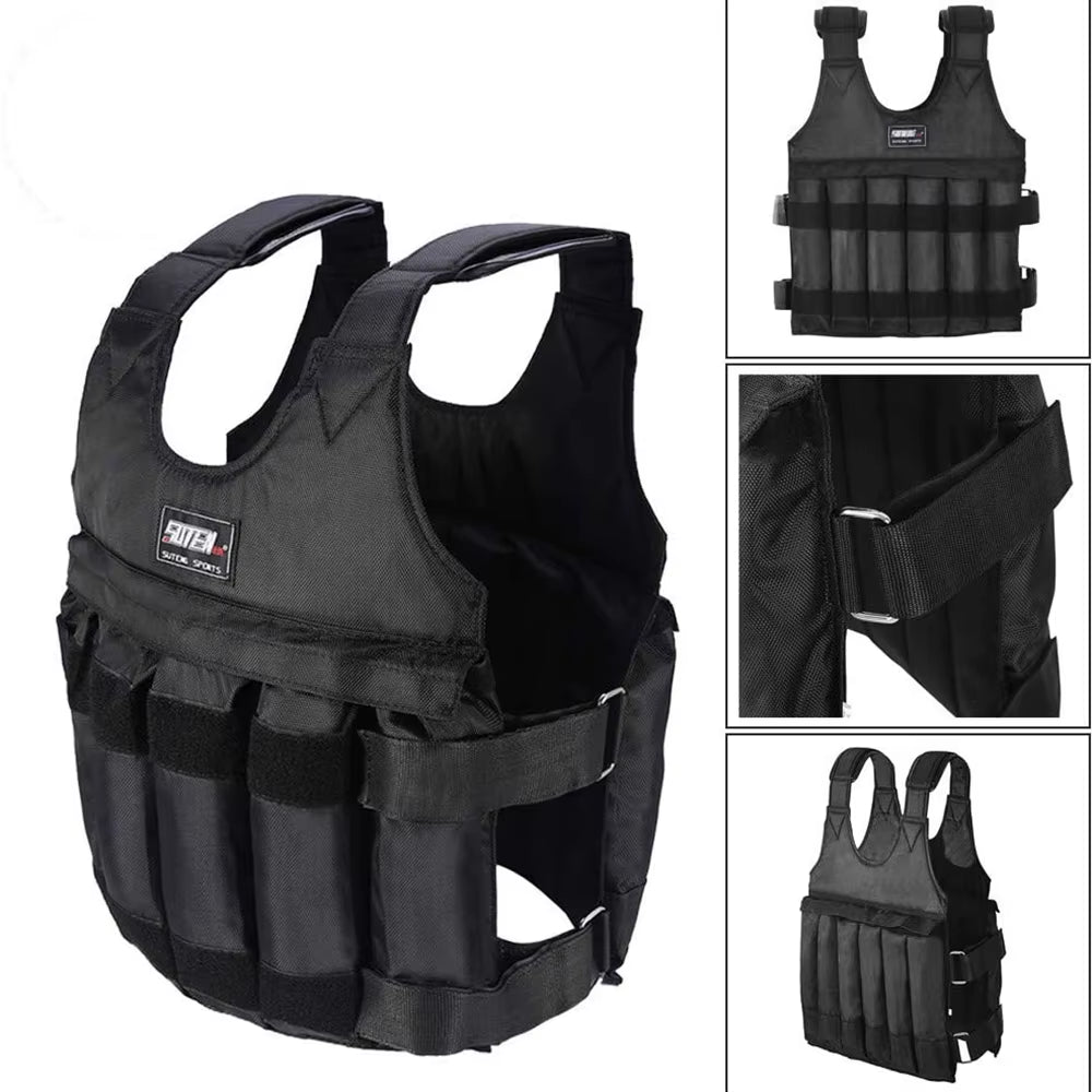 Run Loading Weighted Vest Adjustable Exercise Training Fitness Jacket Gym Workout Boxing Vest Weight Waistcoat MAX 50Kg