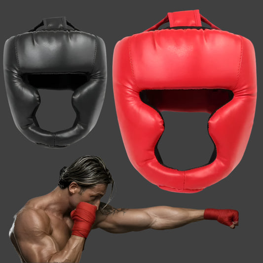 Kick Boxing Helmet Full-Covered Thickened Boxing Helmet PU Karate Muay Thai Training Head Protector Boxing Protective Gear
